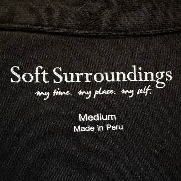 Soft Surroundings Black Criss-Cross Back Button Down Tunic Shirt, Sz Medium - Picture 11 of 13